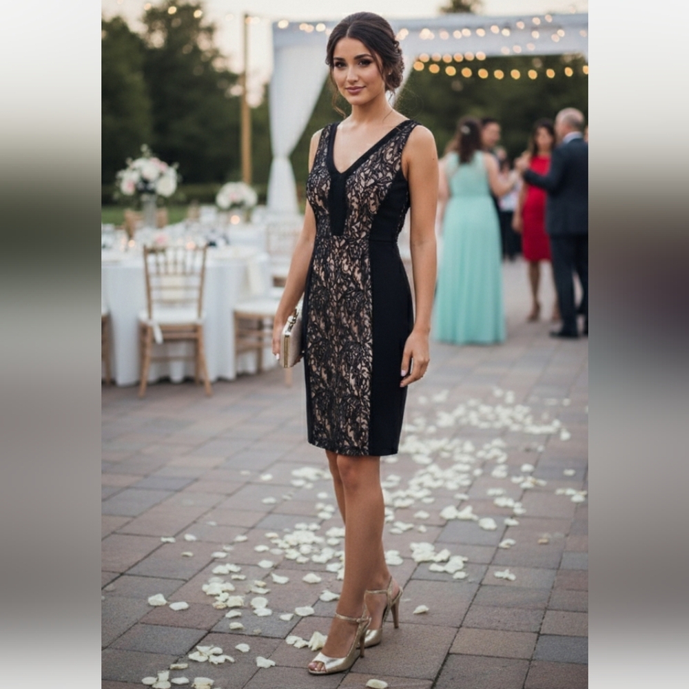 French Connection Lace Panel Dress